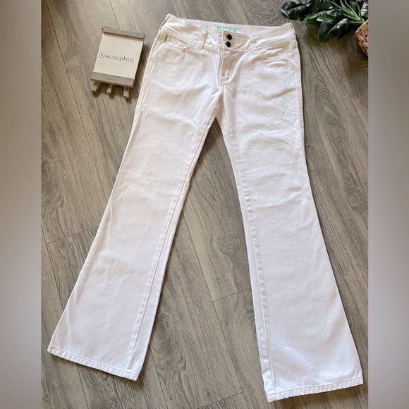 Vintage y2k HCO hollister low rise flare jeans in white. Size 7. - Picture 1 of 12